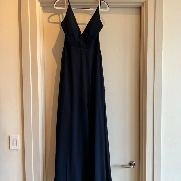 Jenny Yoo "Bryce" Dress in Navy Luxe Chiffon - Picture 2 of 5